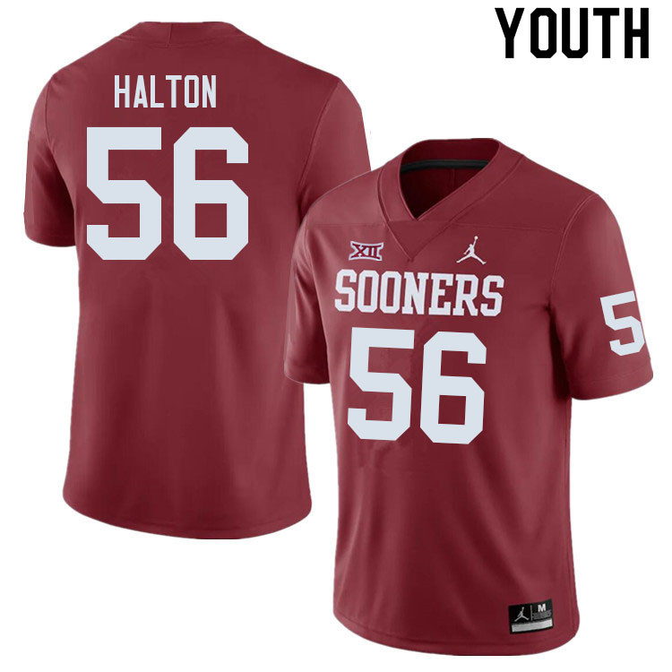 Youth #56 Gracen Halton Oklahoma Sooners College Football Jerseys Sale-Crimson - Click Image to Close